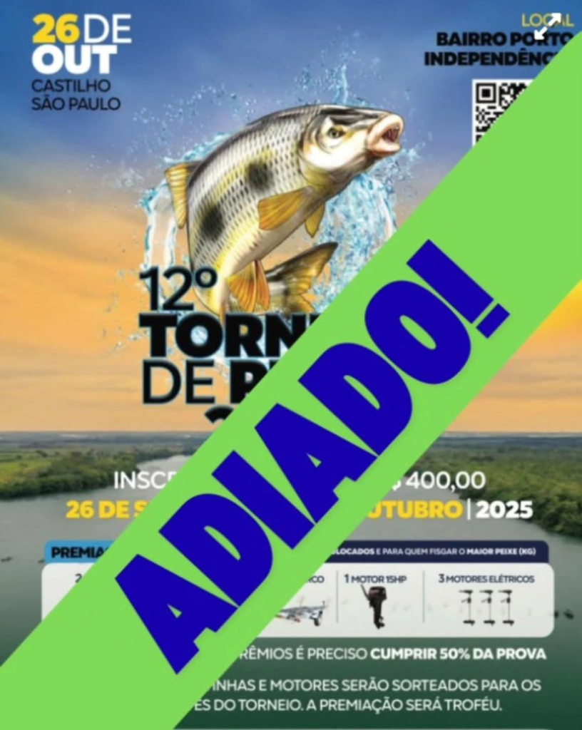 Torneio de Pesca de Castilho 2026: 12ª edição é adiada para abril e promete recorde de participantes Torneio de Pesca de Castilho 2026: 12ª edição é adiada para abril e promete recorde de participantes