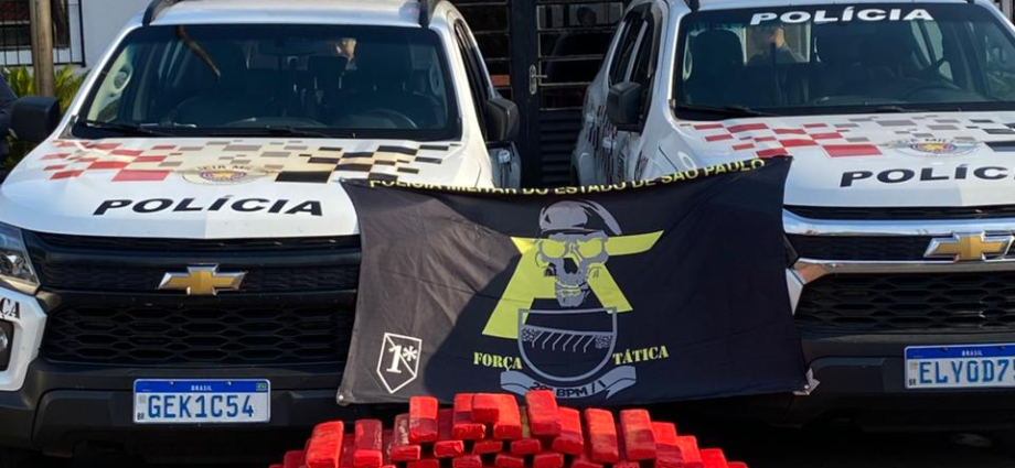 Tráfico de drogas em Castilho SP: Força Tática apreende 165 tabletes de maconha em operação nesta quinta-feira (31)