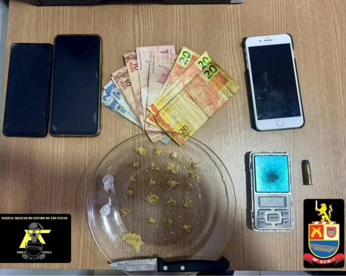 Força tática prende traficante com drogas e munição em andradina