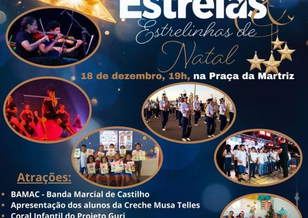NOITE DAS ESTRELAS EM CASTILHO REÚNE 10 ATRAÇÕES NA PRAÇA DA MATRIZ