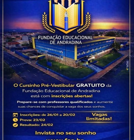 CURSINHO PRÉ-VESTIBULAR GRATUITO: INSCRIÇÕES ABERTAS CURSINHO PRÉ-VESTIBULAR GRATUITO: INSCRIÇÕES ABERTAS