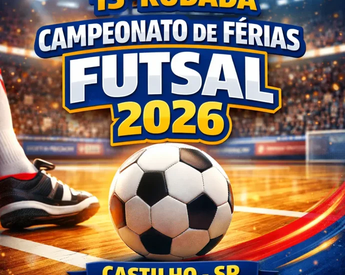 FUTSAL DE FÉRIAS 2026 EM CASTILHO: 13ª RODADA TEM GOLEADA DO INTER E VITÓRIA DO ATLETICANOS