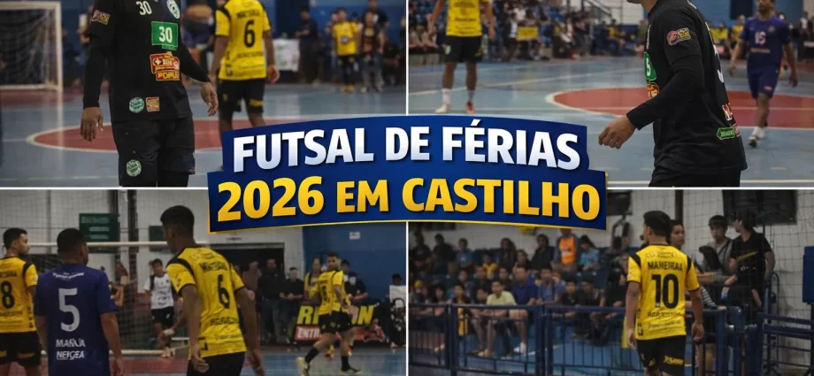 FUTSAL DE FÉRIAS 2026 EM CASTILHO: 15ª RODADA TEM JOGO DECIDIDO NO DETALHE E EMPATE EQUILIBRADO FUTSAL DE FÉRIAS 2026 EM CASTILHO: 15ª RODADA TEM JOGO DECIDIDO NO DETALHE E EMPATE EQUILIBRADO