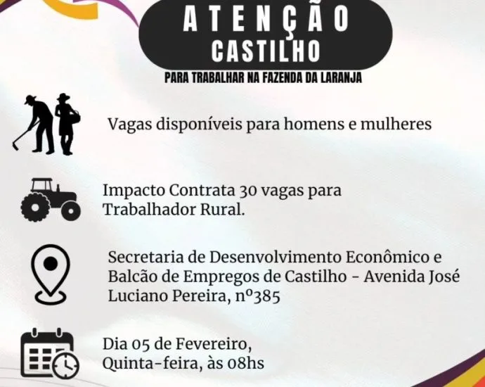 VAGAS RURAIS: OPORTUNIDADES DE EMPREGO NA CUTRALE