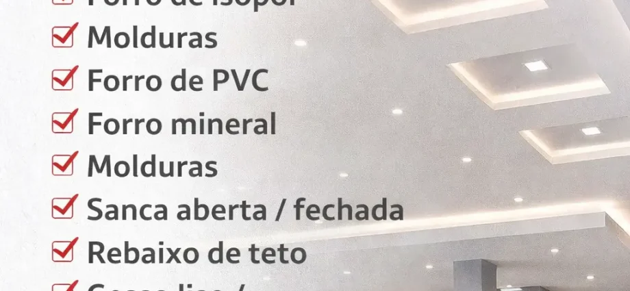 Fabiano Forros em Castilho SP – 7 soluções completas em forros e gesso