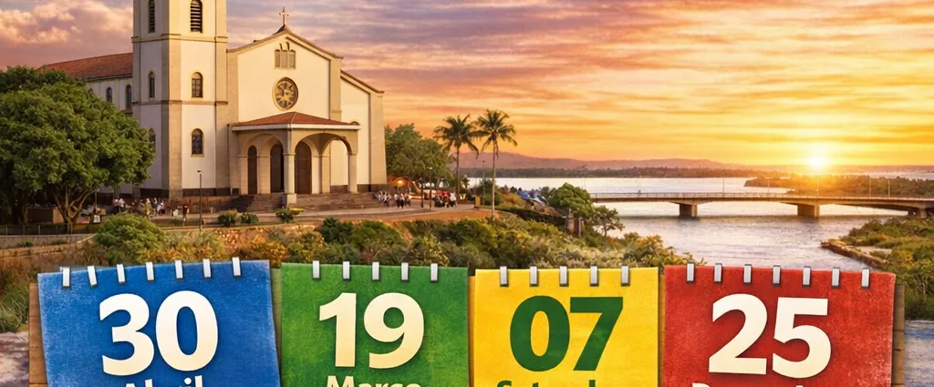 Imagem ilustrativa dos feriados em Castilho 2026, com destaque para datas municipais, nacionais e calendário anual da cidade.