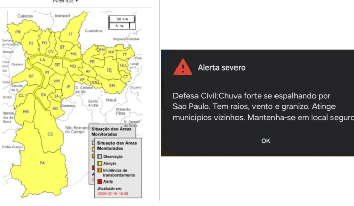 ALERTA SEVERO: CHUVA FORTE EM SÃO PAULO ALERTA SEVERO: CHUVA FORTE EM SÃO PAULO