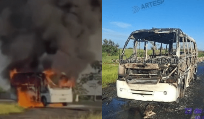 Incêndio em Microônibus com Atletas de Karatê na Rodovia dos Bandeirantes