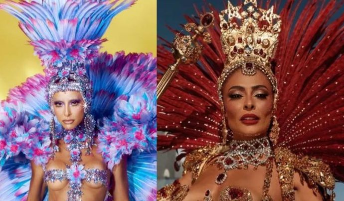 Sabrina Sato e Juliana Paes Celebram Carinho no Desfile das Campeãs Sabrina Sato e Juliana Paes Celebram Carinho no Desfile das Campeãs
