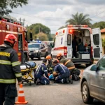 ACIDENTE EM CASTILHO DEIXA AVÔ E NETO EM ESTADO GRAVE NESTA TARDE
