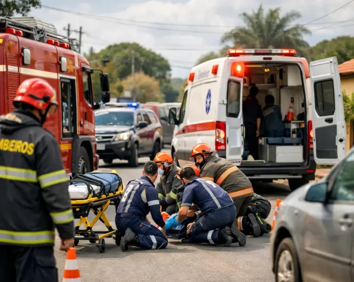 ACIDENTE EM CASTILHO DEIXA AVÔ E NETO EM ESTADO GRAVE NESTA TARDE