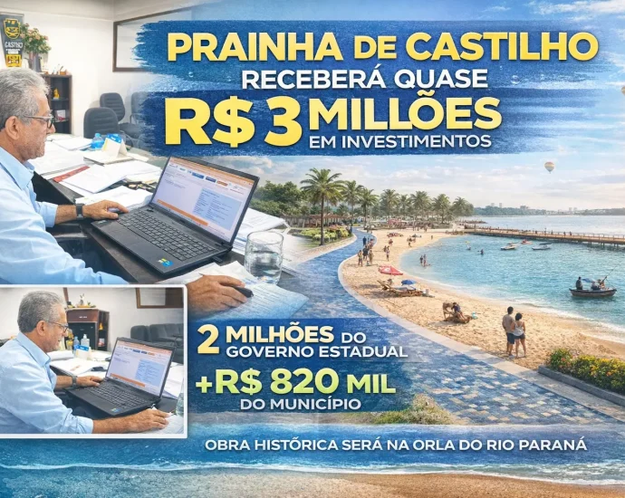 PRAINHA DE CASTILHO RECEBE INVESTIMENTO DE R$ 3 MILHÕES E MUDA TURISMO EM 2026