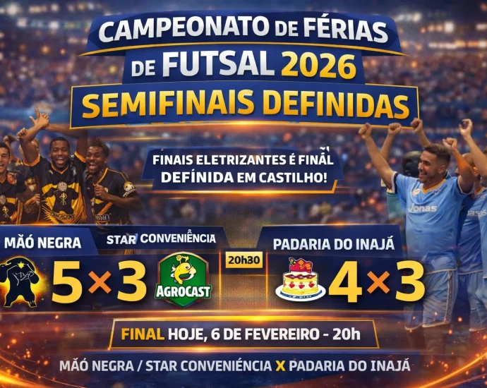Campeonato de Férias de Futsal 2026 tem semifinais eletrizantes, virada histórica e final definida Campeonato de Férias de Futsal 2026 tem semifinais eletrizantes, virada histórica e final definida