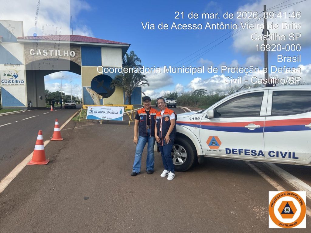 DIA DA ÁGUA EM CASTILHO: DEFESA CIVIL PARTICIPA DE CONSCIENTIZAÇÃO E DIVULGAÇÃO DE PRÁTICAS SUSTENTÁVEIS