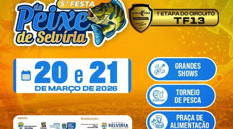 5ª Festa do Peixe de Selvíria Anuncia Etapa do Tucuna Free e Atrações Musicais