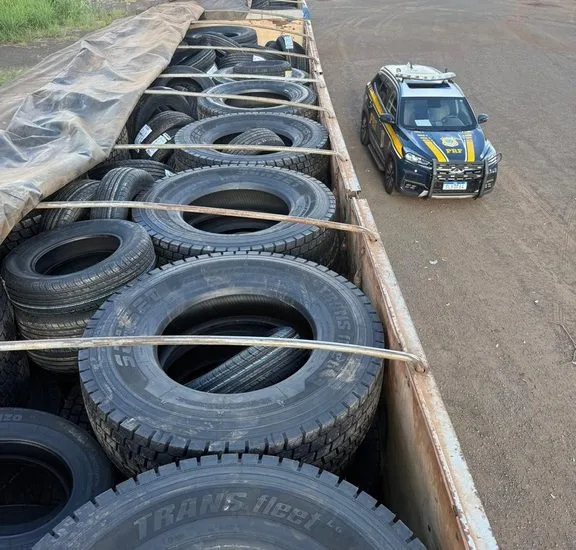 PRF Realiza Apreensão de 240 Pneus Estrangeiros em Nova Alvorada do Sul (MS)