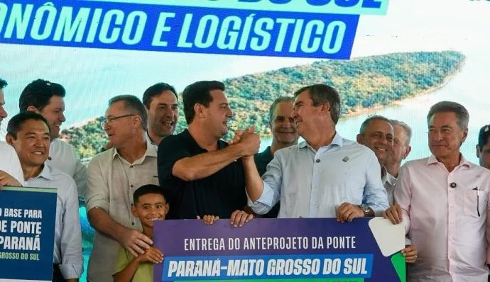 Governadores de MS e Paraná Anunciam Anteprojeto de Ponte sobre o Rio Paraná Governadores de MS e Paraná Anunciam Anteprojeto de Ponte sobre o Rio Paraná