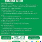 QUALIDADE DO LEITE: SEAPE Abre Inscrições para Curso Gratuito