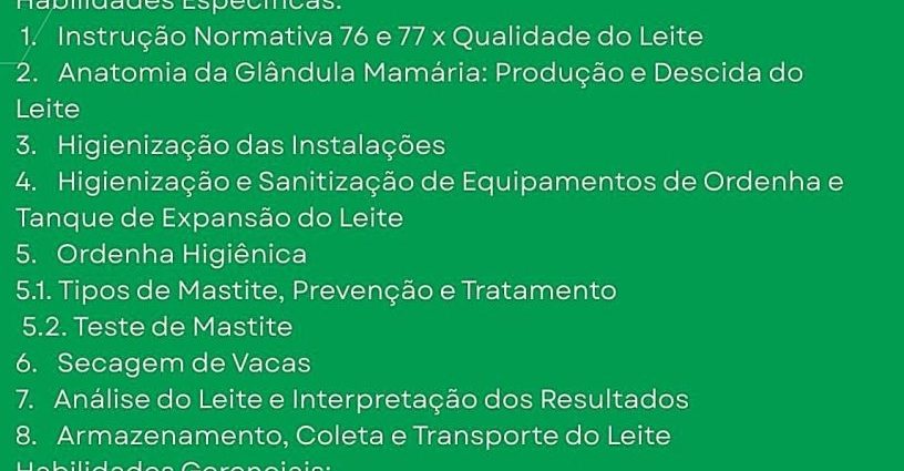QUALIDADE DO LEITE: SEAPE Abre Inscrições para Curso Gratuito