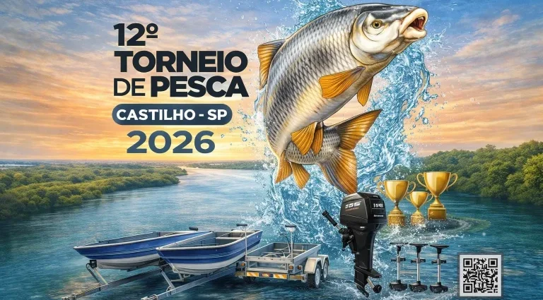 TORNEIO DE PESCA EM CASTILHO 2026: EVENTO VOLTA EM 18 DE ABRIL