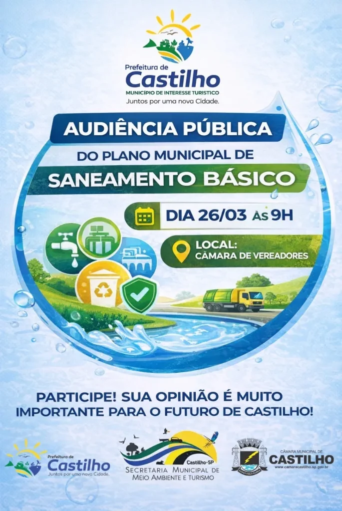 Castilho Promove Audiência Pública para Revisão do Plano de Saneamento Básico