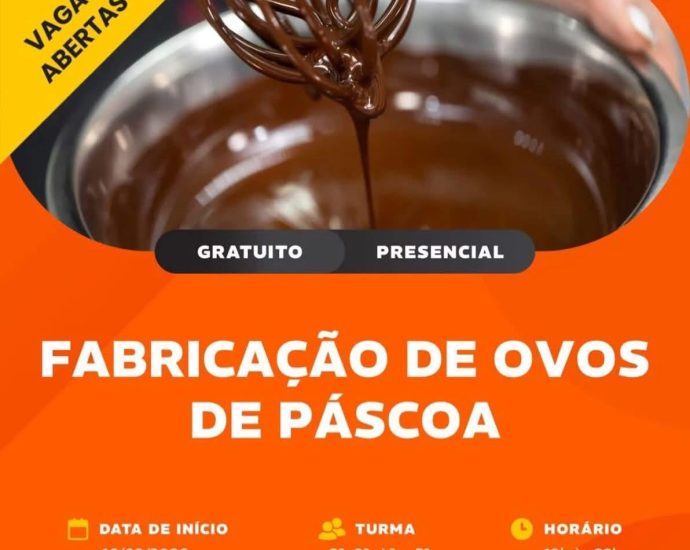 CURSO DE CONFECÇÃO DE OVOS DE PÁSCOA EM CASTILHO