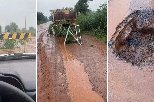 BURACO NA ESTRADA DA GRAÇA EM CASTILHO GERA ALERTA A MOTORISTAS