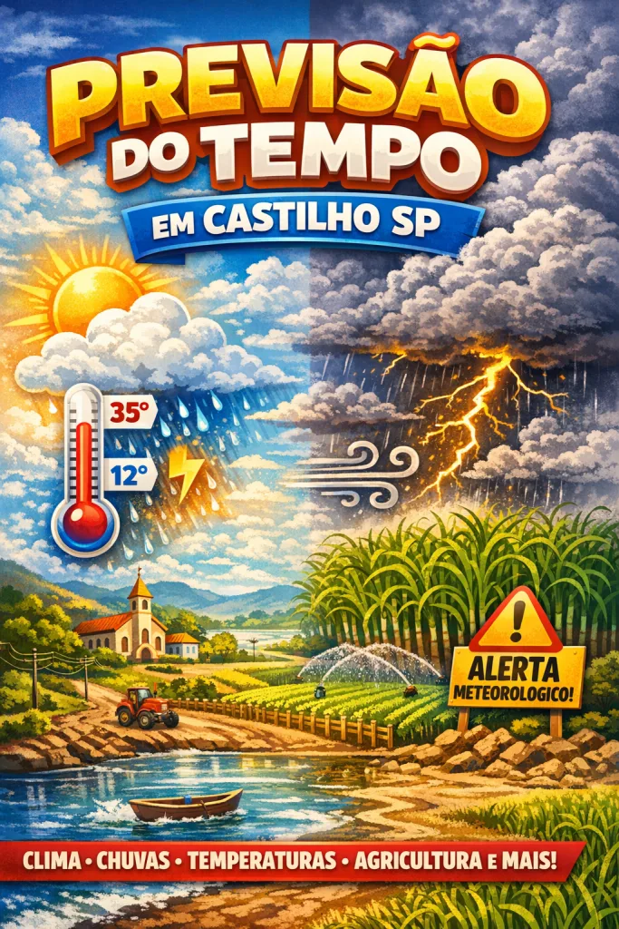 Imagem da previsão do tem em Castilho SP em tempo real