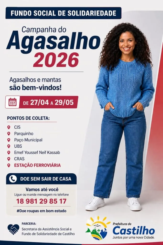 CAMPANHA DO AGASALHO: SOLIDARIEDADE EM CASTILHO CAMPANHA DO AGASALHO: SOLIDARIEDADE EM CASTILHO