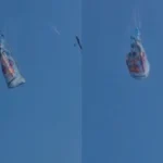 Balão cai no mar de Copacabana e é registrado por banhistas