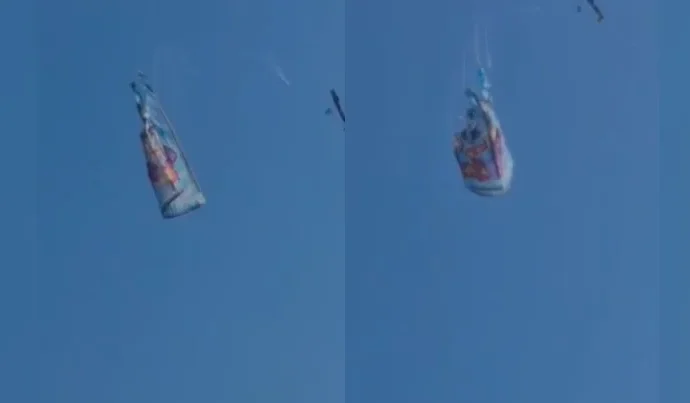 Balão cai no mar de Copacabana e é registrado por banhistas