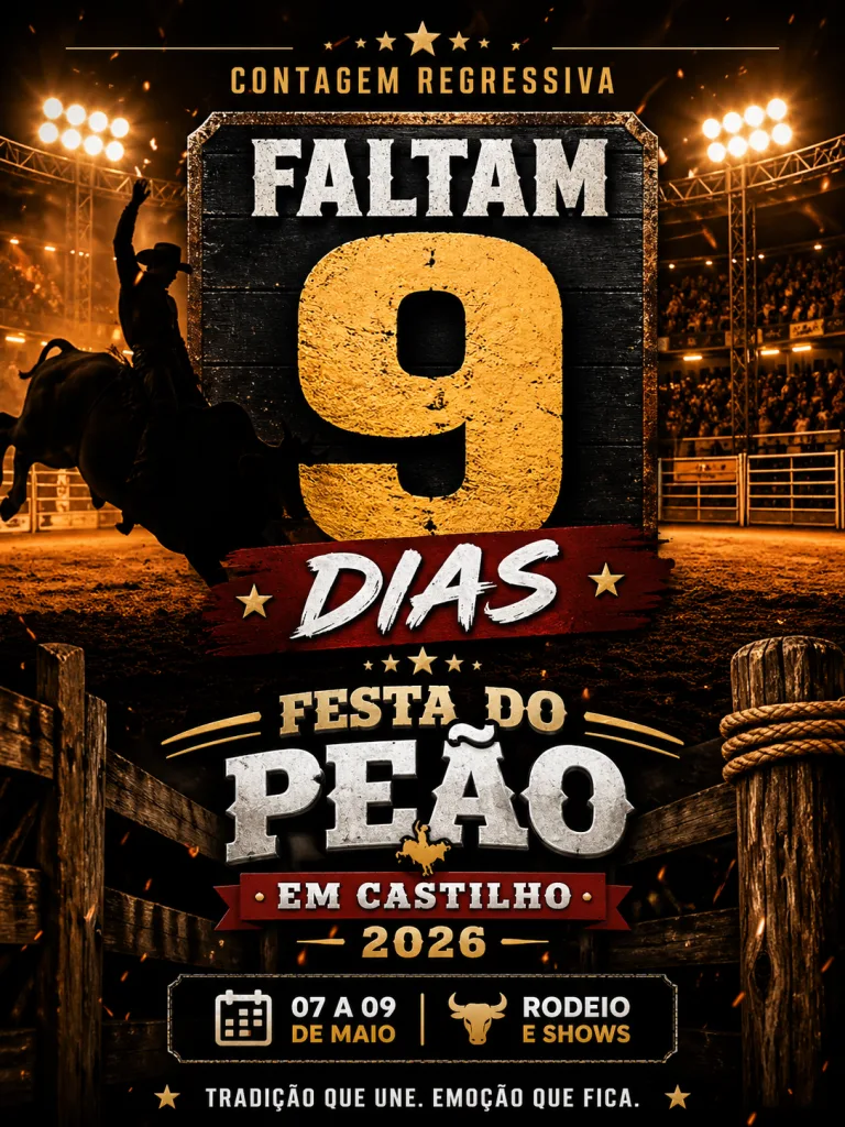 Faltam 9 dias para a Festa do Peão em Castilho 2026 e cidade já sente o clima do evento