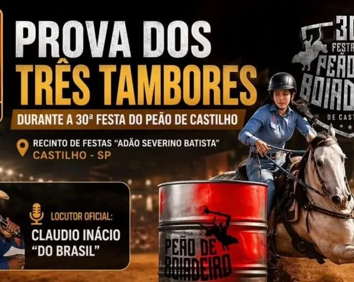 Faltam 8 dias para a Festa do Peão em Castilho 2026 e novas atrações reforçam programação