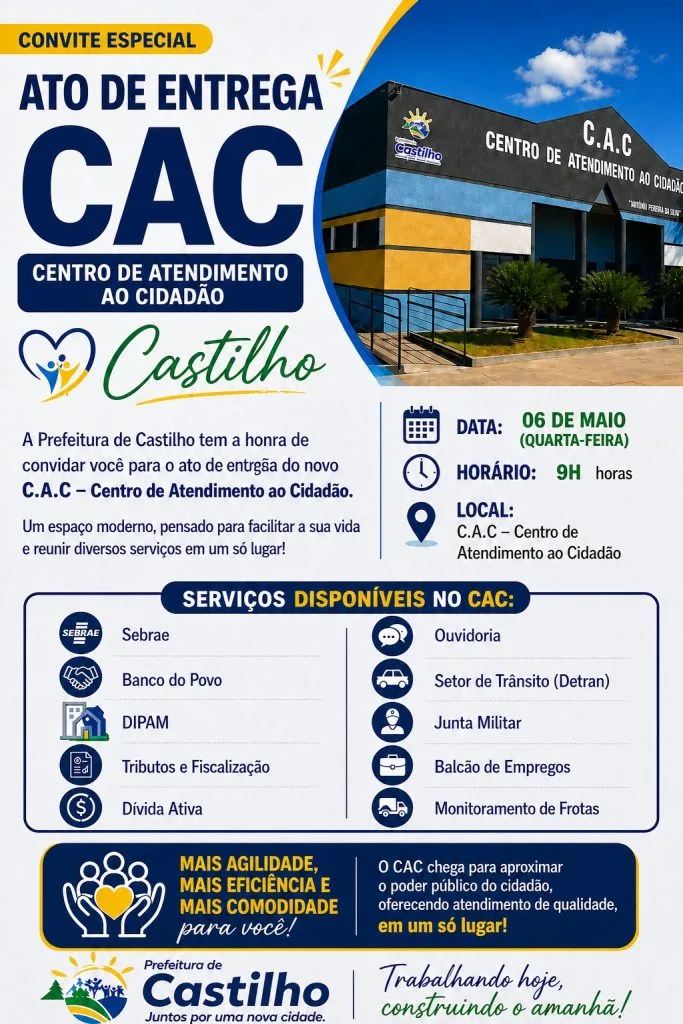 Inauguração do Novo Centro de Atendimento ao Cidadão em Castilho