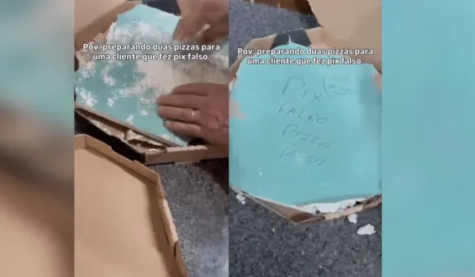 Tentativa de golpe em pizzaria termina em ‘pizza de gesso’ em Contagem
