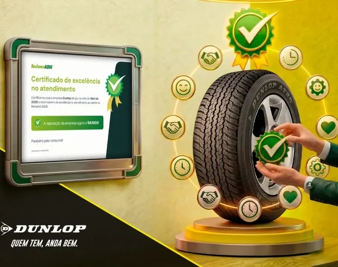 DUNLOP ATINGE NÍVEL MÁXIMO DE REPUTAÇÃO COM ATENDIMENTO AO CLIENTE