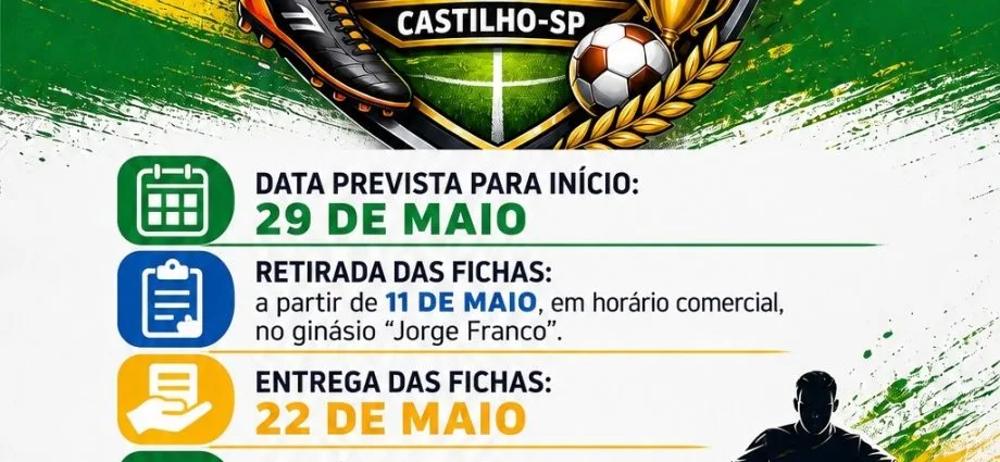 Campeonato Varzeano de Castilho 2026 abre inscrições: a várzea pulsa mais forte