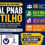 EDITAL PARA FINANCIAR PROJETOS OFERECE R$ 54 MIL EM CASTILHO