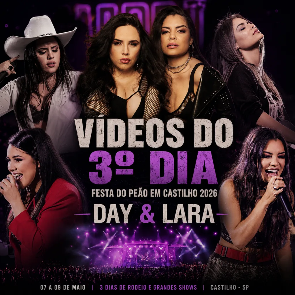 Vídeos do 3º dia da Festa do Peão em Castilho 2026 – Day & Lara