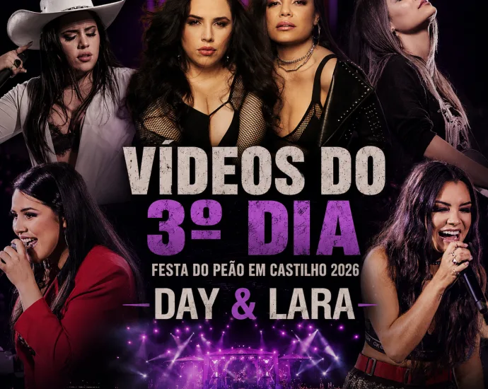 Vídeos do 3º dia da Festa do Peão em Castilho 2026 – Day & Lara