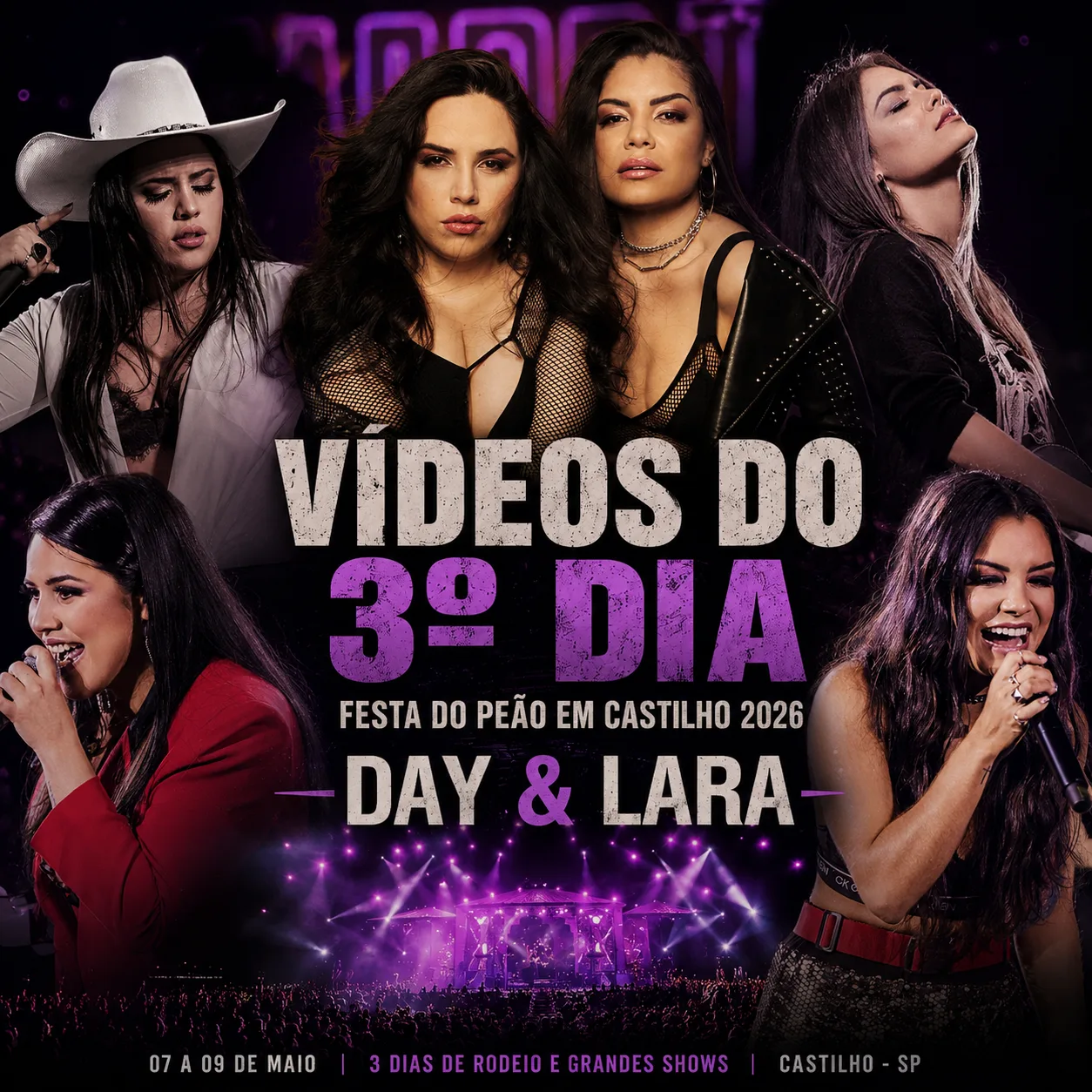 Vídeos do 3º dia da Festa do Peão em Castilho 2026 – Day & Lara