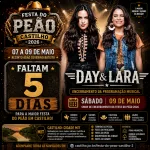 Faltam 5 dias para a Festa do Peão em Castilho 2026 e Day & Lara encerram programação musical