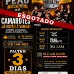 Faltam 3 dias para a Festa do Peão em Castilho 2026 e camarotes esgotados indicam alta procura