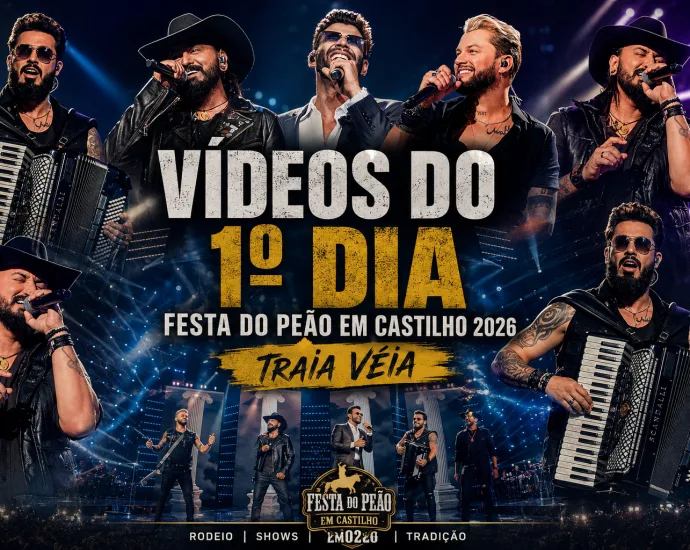 Vídeos do 1º dia da Festa do Peão em Castilho 2026 – Traia Véia