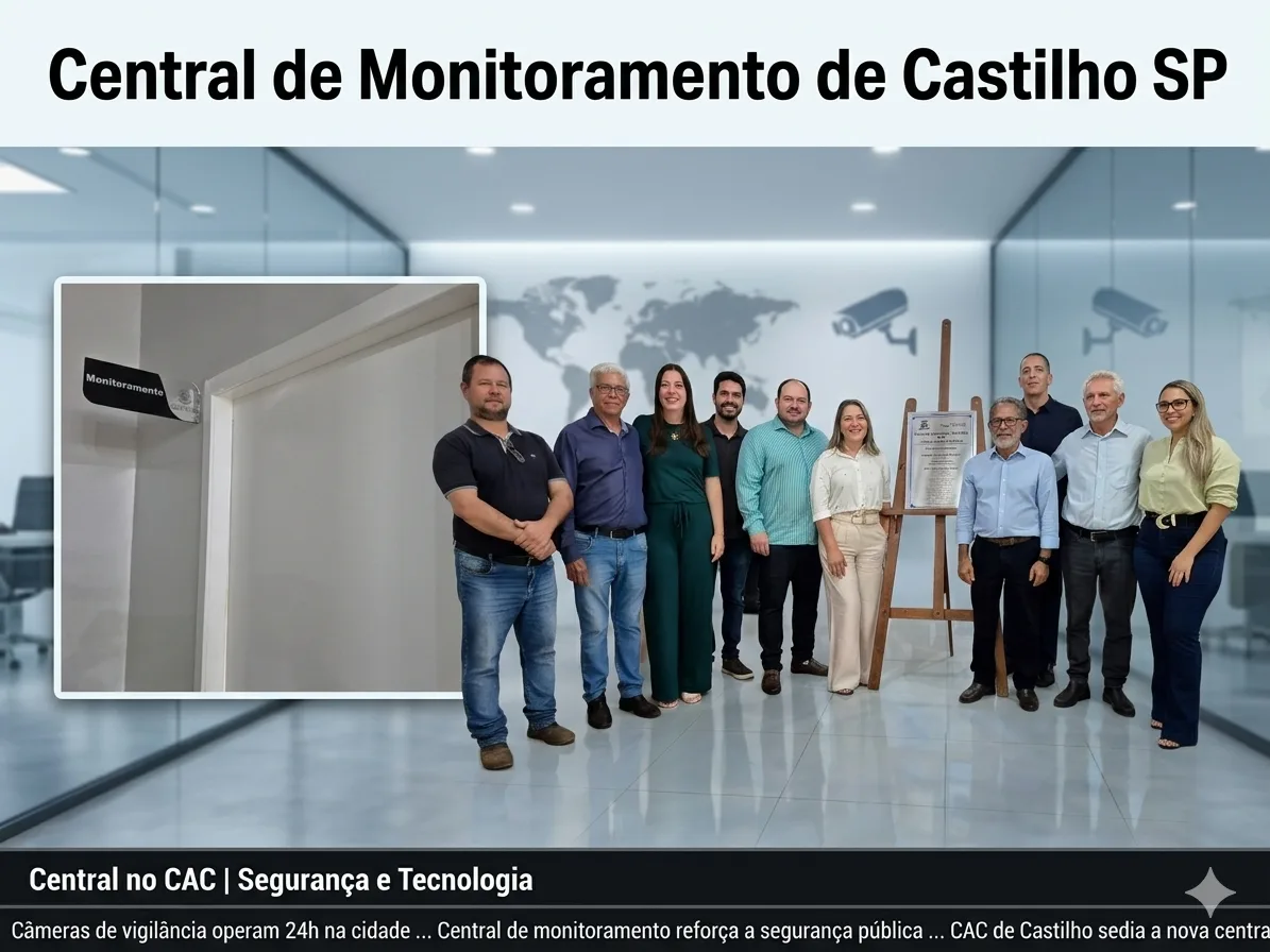 Monitoramento Municipal de Castilho acompanha cerca de 150 câmeras e toda a frota da prefeitura