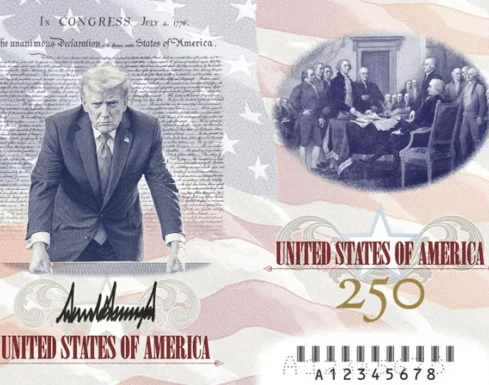 Donald Trump revela novo passaporte comemorativo dos EUA com sua imagem
