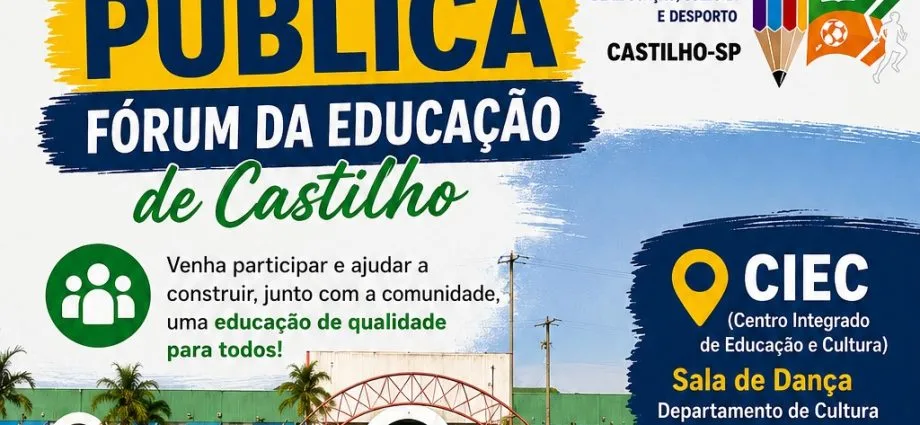Audiência Pública do Fórum Municipal de Educação de Castilho Acontecerá em Junho Audiência Pública do Fórum Municipal de Educação de Castilho Acontecerá em Junho