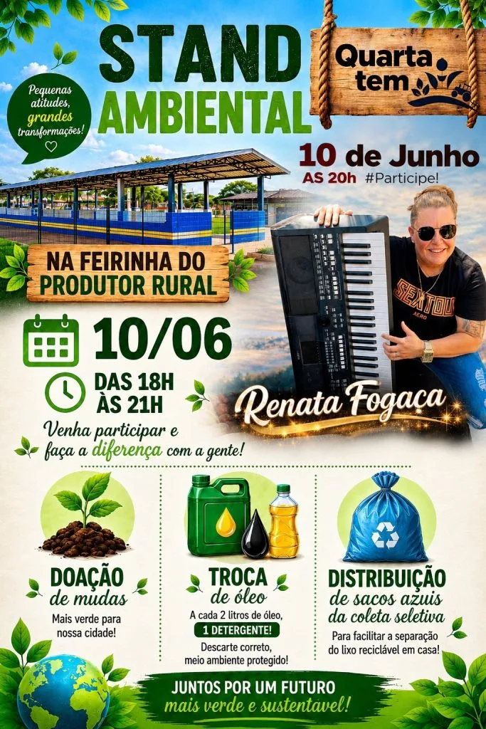 Feirinha do Produtor Rural de Castilho Foca no Meio Ambiente com Show de Renata Fogaça