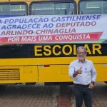 CASTILHO RECEBE 1º ÔNIBUS ESCOLAR COM AR-CONDICIONADO