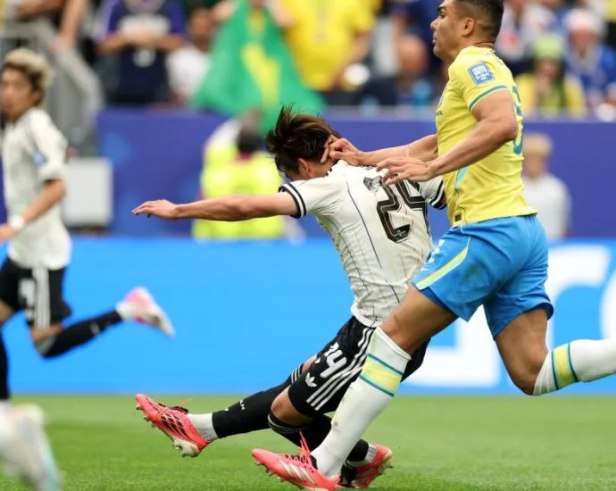 KAISHU SANO MARCA GOL E ABRE O PLACAR PARA O JAPÃO CONTRA O BRASIL